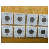 OLD JEFFERSON NICKELS, 1940, 1941, 1946,1947,1948,