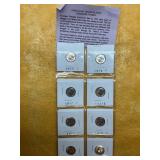 8) BRILLIANT UNCIRCULATED ROOSEVELT DIMES, 1970 P