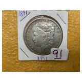 1891 MORGAN SILVER DOLLAR