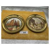 PAIR OF MADE IN ENGLAND SOLID BRASS PICTURE PLATES