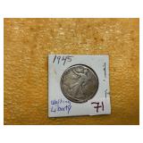 1945 WALKING LIBERTY HALF DOLLAR
