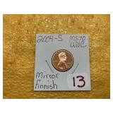 2004-S MS 70 UNC MIRROR FINISH PENNY