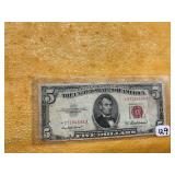 1953 A $5.00 RED SEAL NOTE