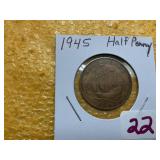 1945 HALF PENNY
