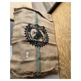 5) BURLAP SACKS  APPROX SIZE 30' WI X 39' L-NEW