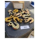 10) CLEVIS GRAB HOOKS, SIZE 5/16' WT 8-NIB