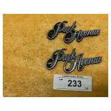 2) 'PARK AVENUE' VEHICLE EMBLEMS
