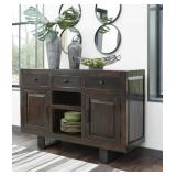 Ashley D721 Solid Wood Industrial 58" Server