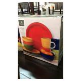 Gibson 12 pc Color Vibes Hand Painted Dish Set