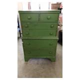 Vintage Green Painted Maple Chest