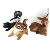 R. J. Brown R.S.L. Porcelain Skunk, Fawn, Squirrel