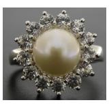 Elegant 9 mm Pearl Designer Ring