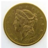 1903-S AU Liberty Head $20 Gold Double Eagle