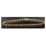 Genuine 6.00 ct Garnet Tennis Bracelet