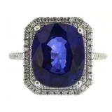 14kt Gold 7.20 ct Sapphire & Diamond Ring