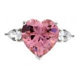 Brilliant 4.41ct Pink Sapphire Heart Solitaire