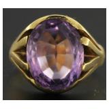 10kt Gold Oval 8.20 ct Amethyst Solitaire Ring