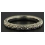 Solid Platinum Antique Wedding Band