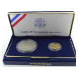 1987 US Mint $5 1/4 Oz. Gold & Silver Dollar Proof