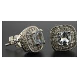 Cushion Cut 2.00 ct White Sapphire Earrings