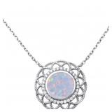 Fine Filigree Enamled Opal Designer Necklace