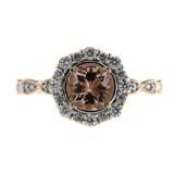 14kt Rose Gold 1.40 ct Morganite & Diamond Ring