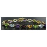 Genuine 18.00 ct Pear Cut Gemstone Bracelet