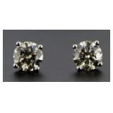 14kt White Gold Brilliant 1.02 ct Diamond Earrings