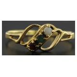 14kt Gold Opal, Ruby & Emerald Ring