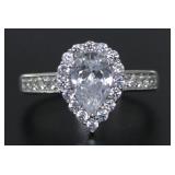 Pear Cut 2.00 ct White Topaz Soltiaire Ring