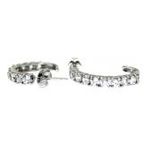 Brilliant 2.00 ct White Topaz Half Hoop Earrings