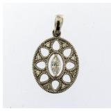 Fancy Marquise White Topaz Designer Pendant