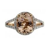 14kt Rose Gold 2.62 ct Morganite & Diamond Ring