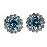 Antique Style 3.00 ct Blue Topaz Earrings