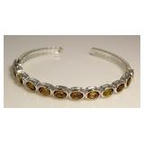 Genuine 6.00 ct Golden Citrine Cuff Bracelet