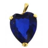 14kt Gold 2.00 ct Sapphire Heart Pendant