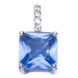 Princess Cut 2.00 ct Tanzanite Solitaire Pendant