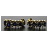 10kt Gold Natural Sapphire & Diamond Earrings