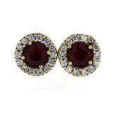 Gorgeous 2.50 ct Ruby Solitaire Earrings