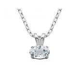 Genuine 1.00 ct White Topaz Solitaire Pendant