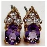 Genuine 2.00 ct Amethyst Earrings