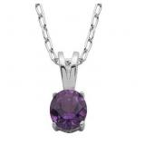 Genuine African Amethyst Solitaire Pendant