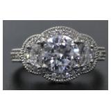 Antique Style White Topaz Designer Ring