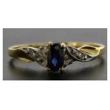 10kt Gold Sapphire & Diamond Ring