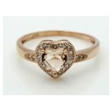 Beautiful Morganite Heart Solitaire Ring