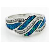 Australian Blue Opal Designer Ring