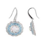 Elegant Opal & Blue Topaz Designer Earrings