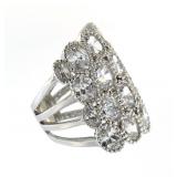 Elegant XL 6.00 ct White Topaz Designer Ring