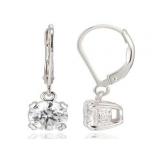 Brilliant 2.00 ct White Topaz Dangle Earrings