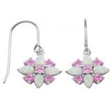 Elegant Opal & Pink Sapphire Earrings